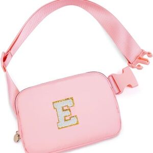 Pink Kids Belt Bag with Glitter Letter